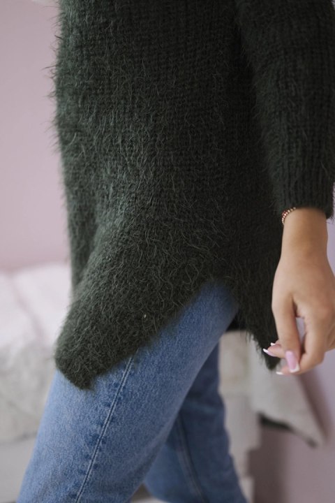 Sweter z włosem khaki uniwersalny