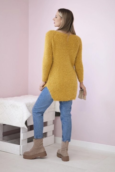 Sweter z włosem musztardowy uniwersalny Sweter z włosem musztardowy uniwersalny