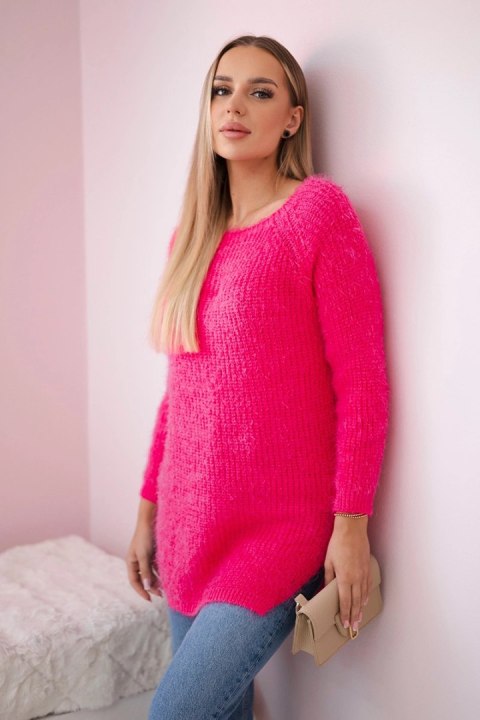Sweter z włosem różowy neon uniwersalny