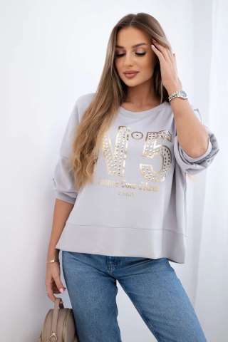 Bluza z nadrukiem masełko szara uniwersalny