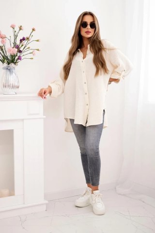 Koszula bawełniana muślinowa Plus Size jasno beżowa uniwersalny