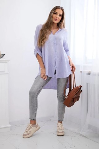 Koszula bawełniana muślinowa Plus Size jasno fioletowa uniwersalny