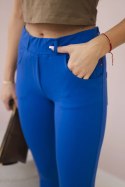 Spodnie bawełniane z kokardką chabrowe 2XL