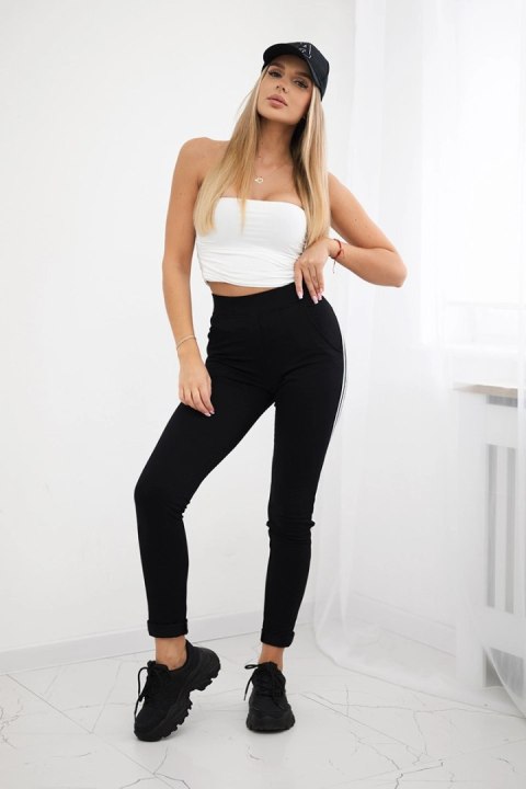 Spodnie z dwoma lampasami czarne 2XL Spodnie z dwoma lampasami czarne 2XL
