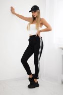 Spodnie z dwoma lampasami czarne 3XL