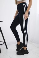 Spodnie z dwoma lampasami granatowe 2XL