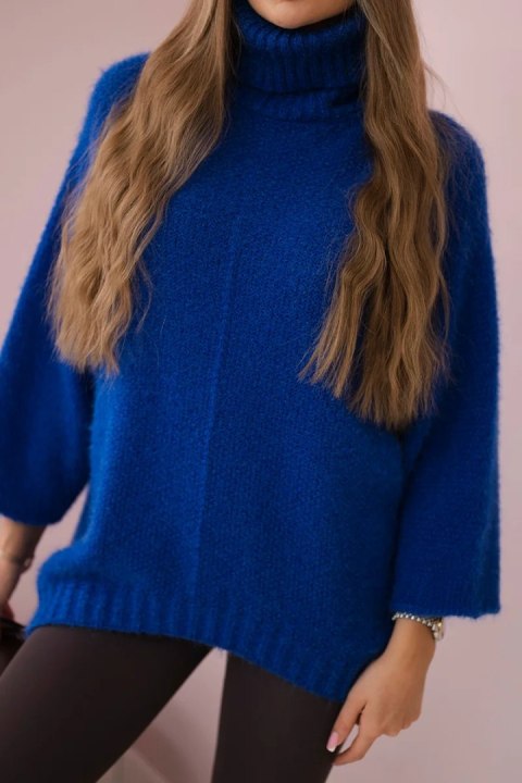 Sweter z golfem chabrowy uniwersalny
