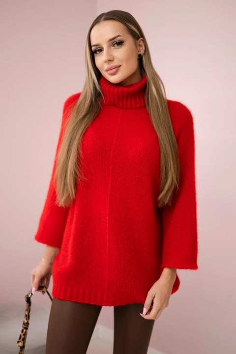 Sweter z golfem czerwony uniwersalny