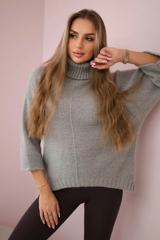 Sweter z golfem szary uniwersalny