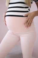Spodnie ciążowe, kolorowy jeans pudrowy róż M