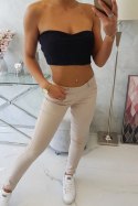 Spodnie kolorowy jeans beżowe 3XL
