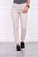 Spodnie kolorowy jeans beżowe L