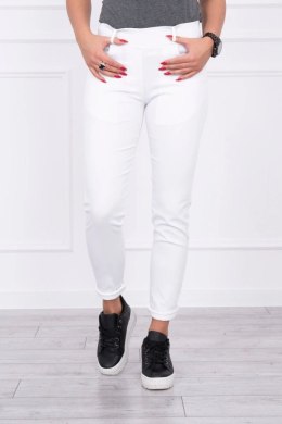 Spodnie kolorowy jeans białe 3XL