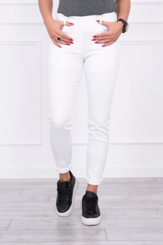 Spodnie kolorowy jeans białe XL