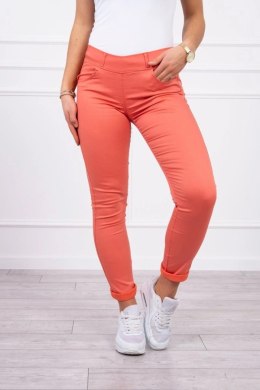 Spodnie kolorowy jeans ciemno morelowe 3XL