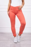 Spodnie kolorowy jeans ciemno morelowe M