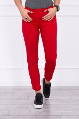 Spodnie kolorowy jeans czerwone M