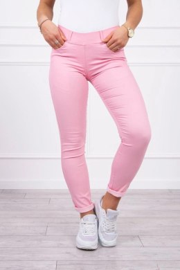 Spodnie kolorowy jeans jasno różowe L