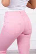 Spodnie kolorowy jeans jasno różowe L