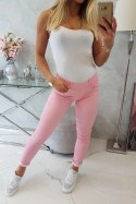 Spodnie kolorowy jeans jasno różowe L