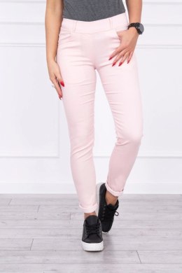 Spodnie kolorowy jeans jasny pudrowy róż 3XL