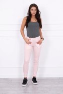 Spodnie kolorowy jeans jasny pudrowy róż 3XL
