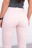 Spodnie kolorowy jeans jasny pudrowy róż 3XL