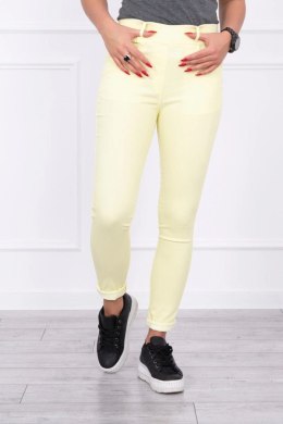 Spodnie kolorowy jeans żółte 3XL