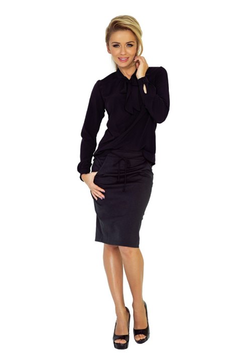 140-5 Bluzka z wiązaniem z przodu - CZARNA - XXL 140-5 Bluzka z wiązaniem z przodu - CZARNA - XXL