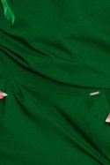 189-3 Sukienka dresowa z dekoltem na plecach - ZIELEŃ BUTELKOWA - XXL