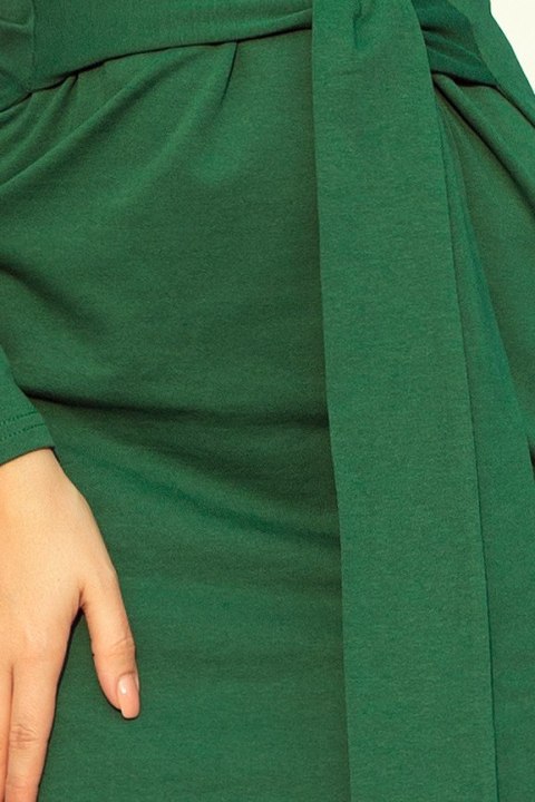 209-2 Sukienka z szerokim wiązanym PASKIEM - ZIELEŃ BUTELKOWA - XXL 209-2 Sukienka z szerokim wiązanym PASKIEM - ZIELEŃ BUTELKOWA - XXL