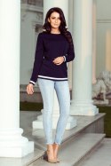 222-1 Wygodna bluza ze ściągaczami - granatowa - S