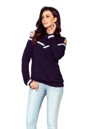 223-1 Wygodna bluza z odkrytymi ramionami i ściągaczem - GRANAT - XXL