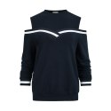 223-1 Wygodna bluza z odkrytymi ramionami i ściągaczem - GRANAT - XXL