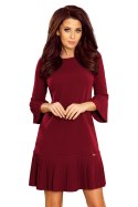 228-4 LUCY - plisowana wygodna sukienka - BORDOWA - XXL