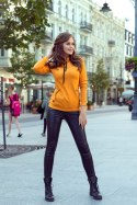 262-1 Bluza z kapturem i kieszonkami - kolor musztardowy - XXL