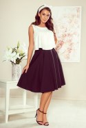 266-2 Rozkloszowana spódnica MIDI z kieszonkami - CZARNA - XL