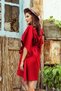 287-3 SOFIA Sukienka motyl - CZERWONA - 2XL/3XL