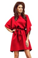 287-3 SOFIA Sukienka motyl - CZERWONA - 2XL/3XL