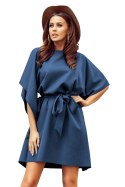 287-7 SOFIA Sukienka motyl - NIEBIESKA - 2XL/3XL