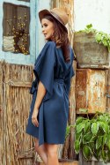 287-7 SOFIA Sukienka motyl - NIEBIESKA - L/XL