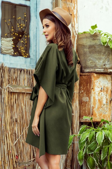 287-13 SOFIA Sukienka motyl - KHAKI - 2XL/3XL 287-13 SOFIA Sukienka motyl - KHAKI - 2XL/3XL
