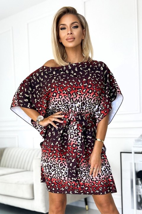 287-23 SOFIA Sukienka motyl z wiązaniem w pasie - JAGUAR - 2XL/3XL 287-23 SOFIA Sukienka motyl z wiązaniem w pasie - JAGUAR - 2XL/3XL