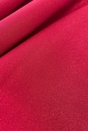 397-1 Elegancka sukienka z dłuższym tyłem - CZERWONA Z BROKATEM - XL