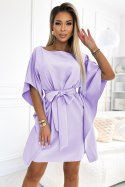 287-29 SOFIA Kobieca sukienka motyl z wiązaniem w pasie - WRZOSOWA - 2XL/3XL