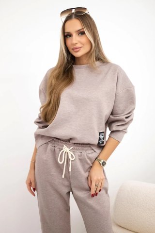 Komplet masełko bluza + spodnie beżowy melanż uniwersalny