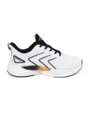 Biało-czarne buty sportowe z pomarańczowym elementem - 40