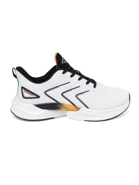 Biało-czarne buty sportowe z pomarańczowym elementem - 40
