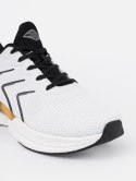 Biało-czarne buty sportowe z pomarańczowym elementem - 40