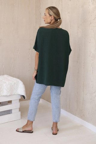 Bluzka oversize z wisiorkiem ciemno zielona uniwersalny